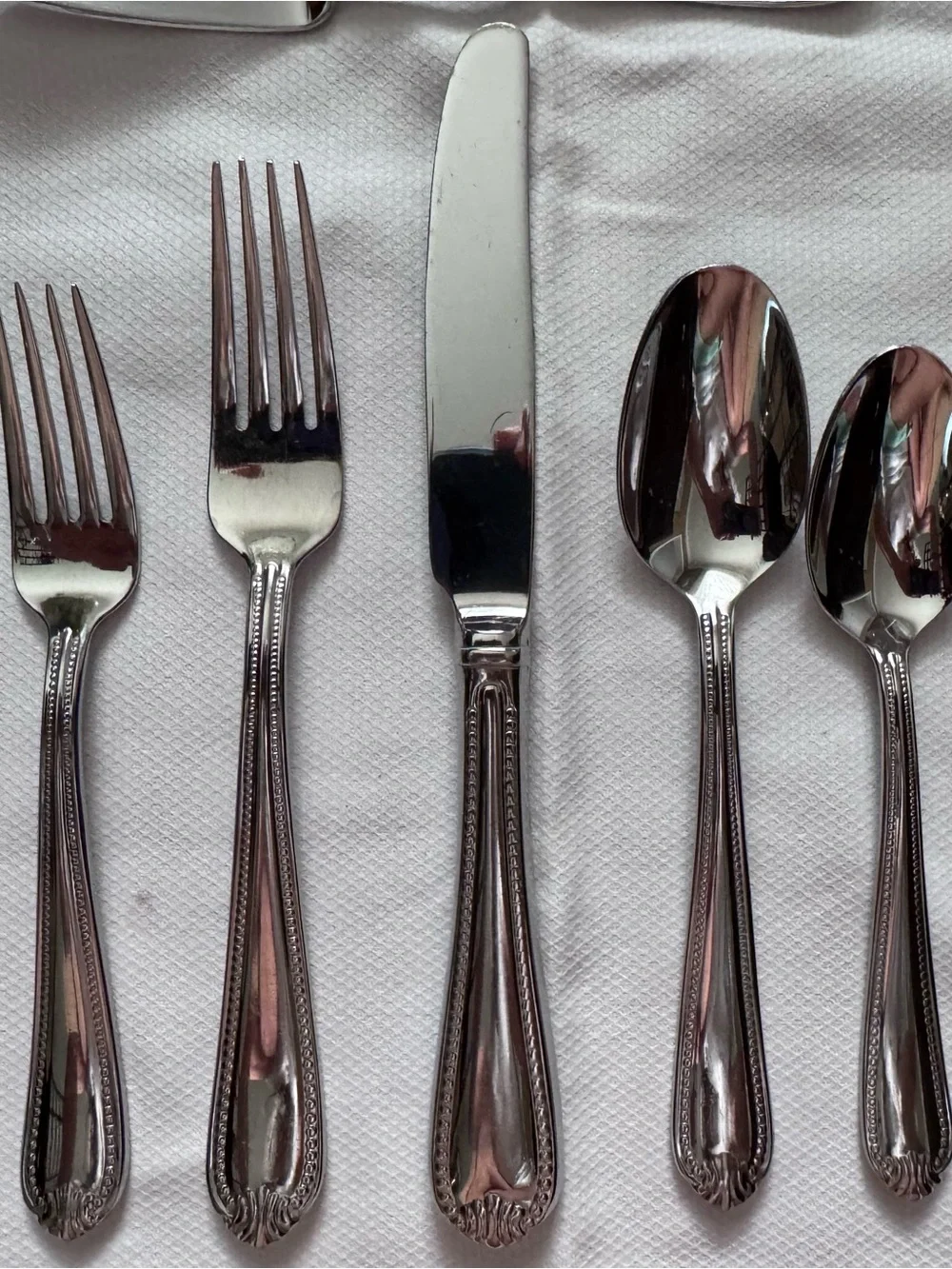 Lenox Silver “Bead” pattern 18/10 Stainless Flatware Set
